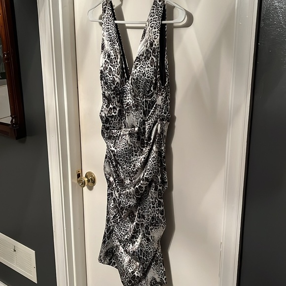 Cache white/grey leopard print dress - Picture 2 of 4